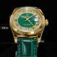 swiss replica rolex day date iced out yellow gold green strap watch (5)_th.jpg
